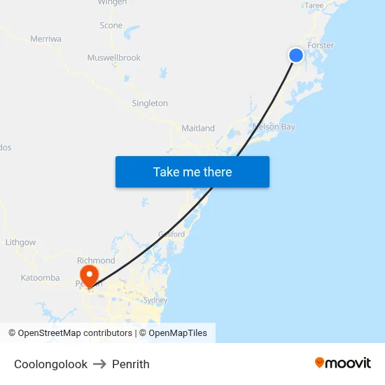 Coolongolook to Penrith map