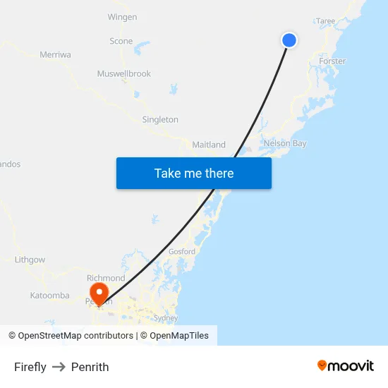 Firefly to Penrith map