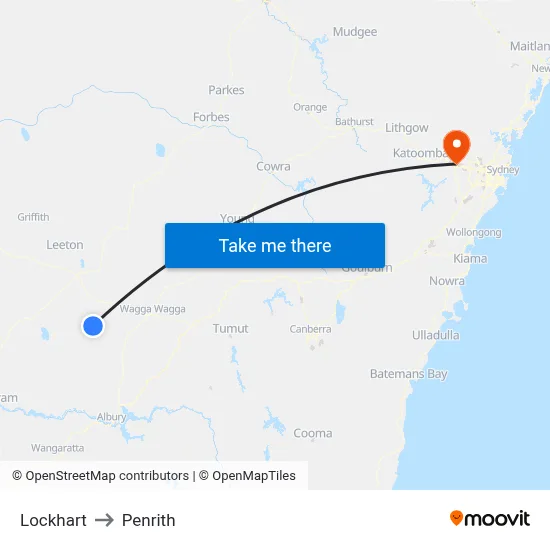 Lockhart to Penrith map
