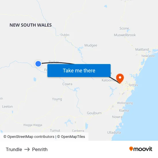Trundle to Penrith map