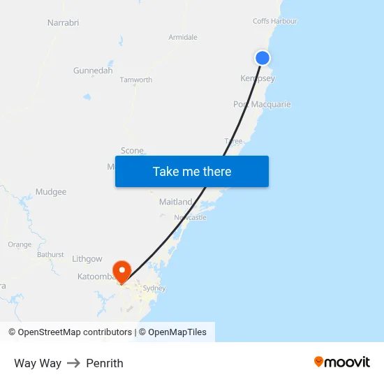 Way Way to Penrith map