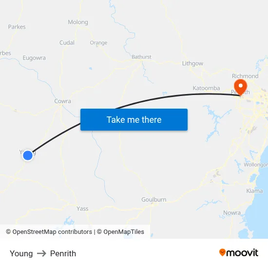 Young to Penrith map