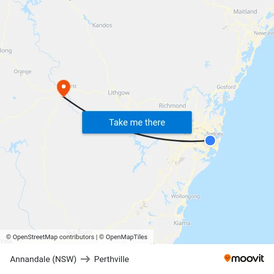 Annandale (NSW) to Perthville map