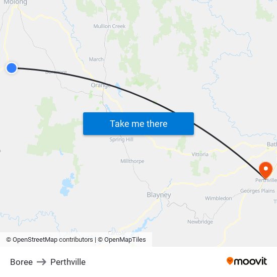 Boree to Perthville map