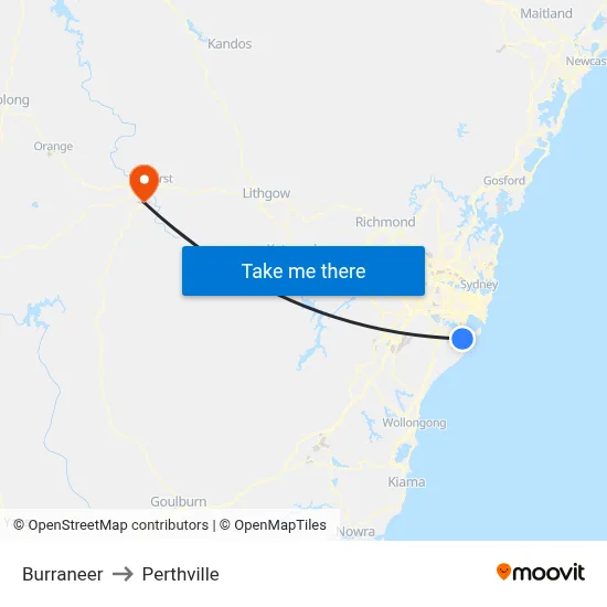 Burraneer to Perthville map