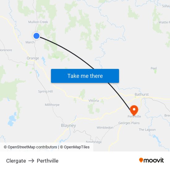 Clergate to Perthville map