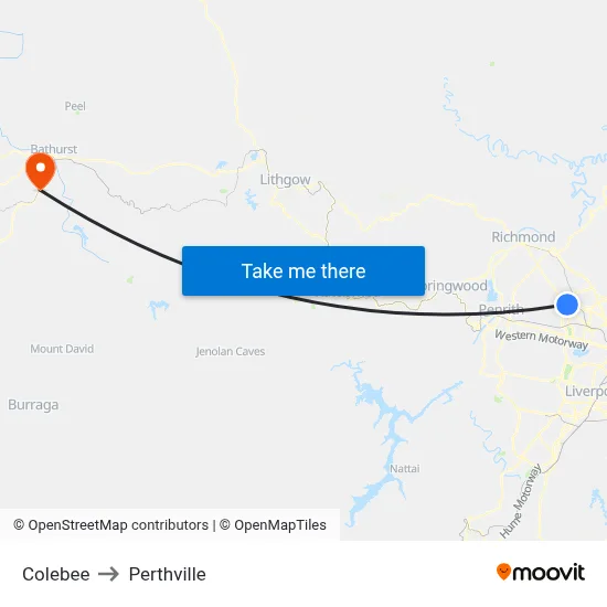Colebee to Perthville map