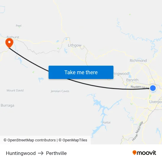 Huntingwood to Perthville map