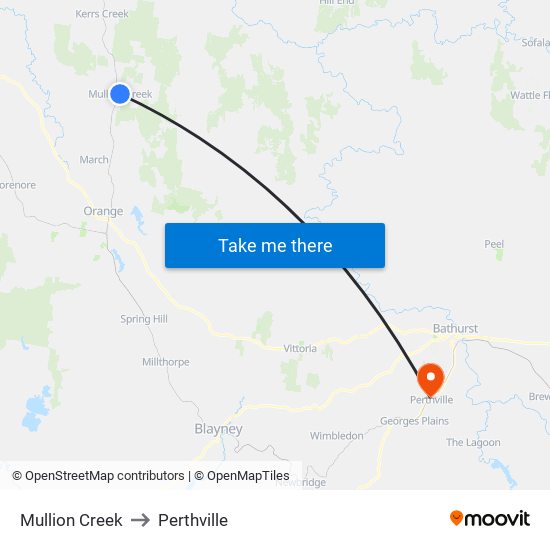 Mullion Creek to Perthville map