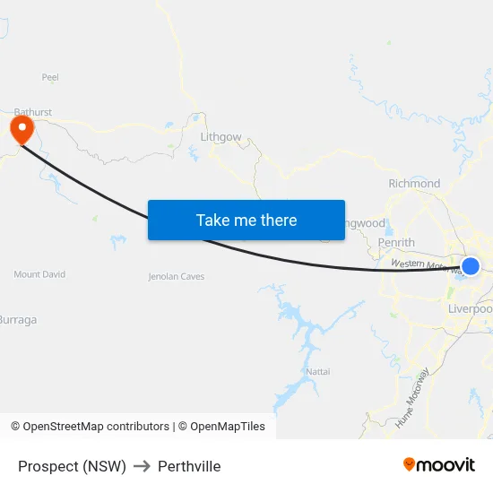 Prospect (NSW) to Perthville map