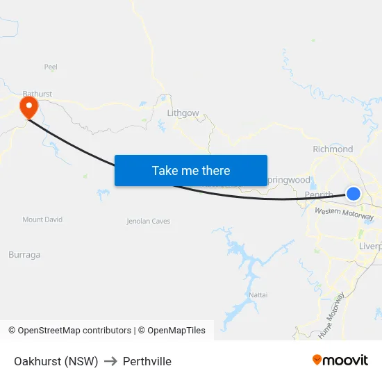 Oakhurst (NSW) to Perthville map