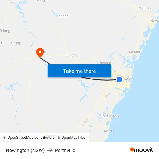 Newington (NSW) to Perthville map
