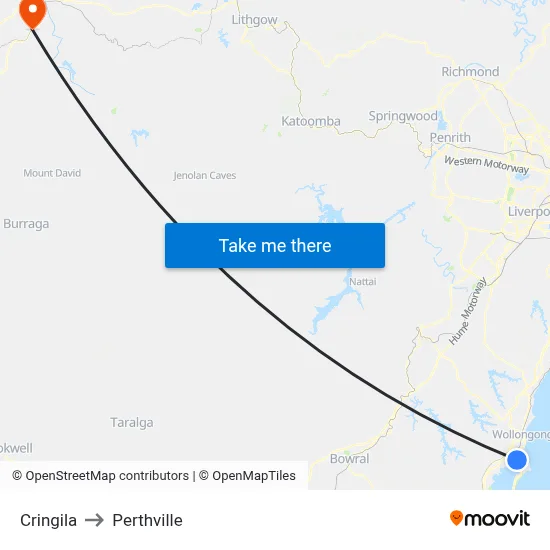 Cringila to Perthville map