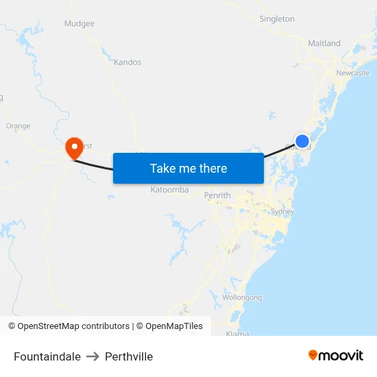 Fountaindale to Perthville map