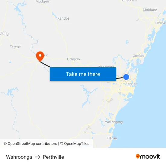 Wahroonga to Perthville map