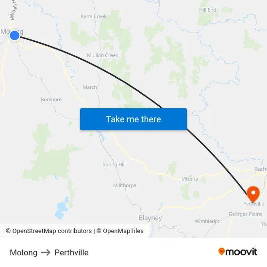 Molong to Perthville map