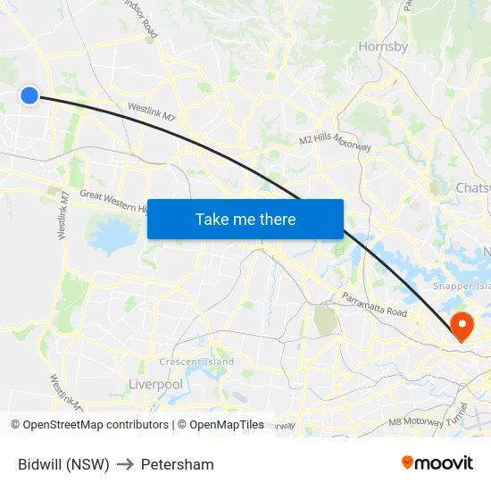 Bidwill (NSW) to Petersham map