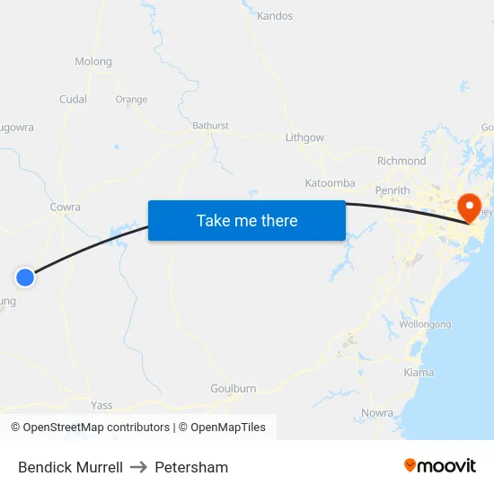 Bendick Murrell to Petersham map