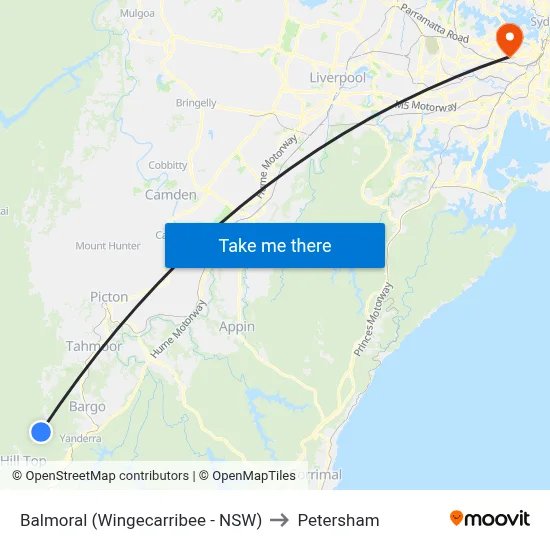 Balmoral (Wingecarribee - NSW) to Petersham map