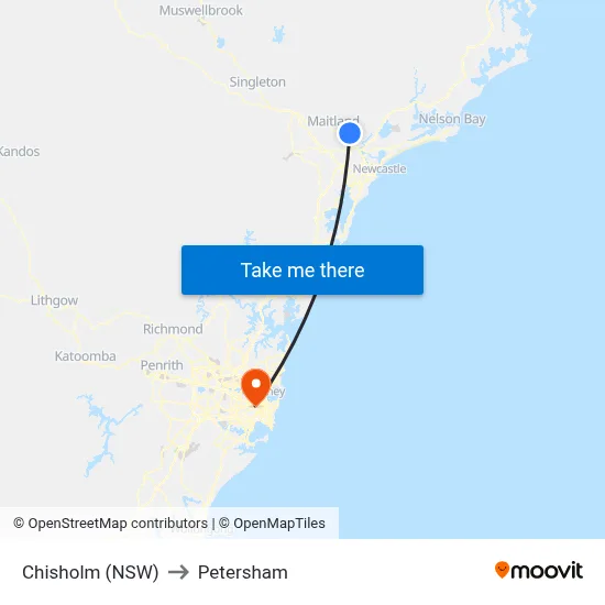 Chisholm (NSW) to Petersham map