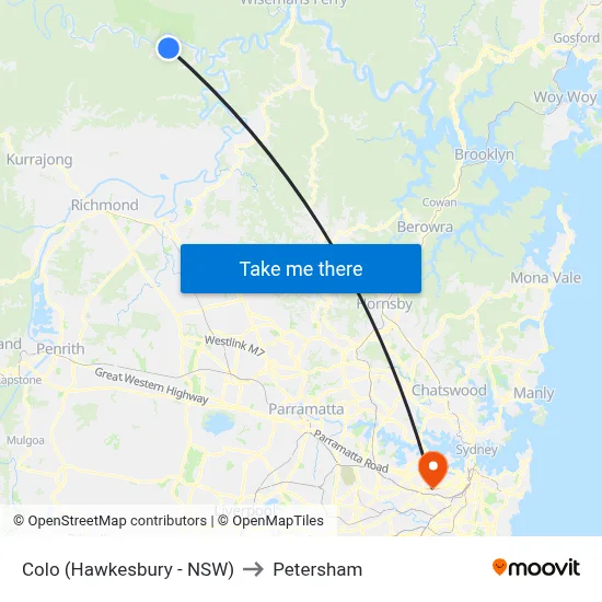 Colo (Hawkesbury - NSW) to Petersham map