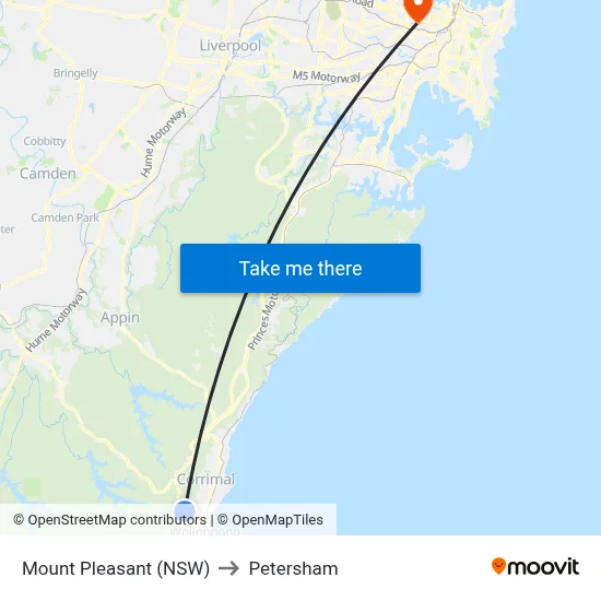 Mount Pleasant (NSW) to Petersham map