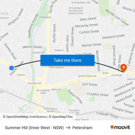 Summer Hill (Inner West - NSW) to Petersham map