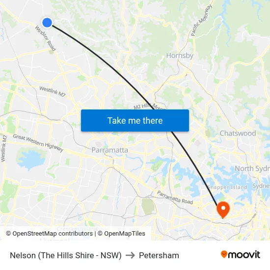 Nelson (The Hills Shire - NSW) to Petersham map
