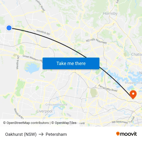 Oakhurst (NSW) to Petersham map