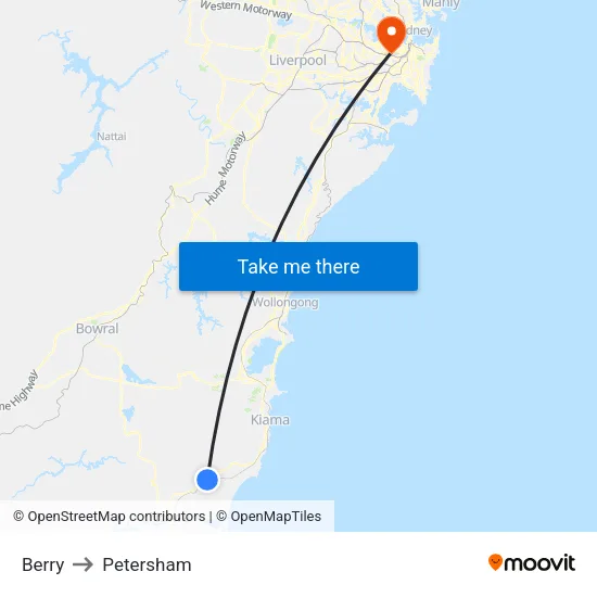 Berry to Petersham map