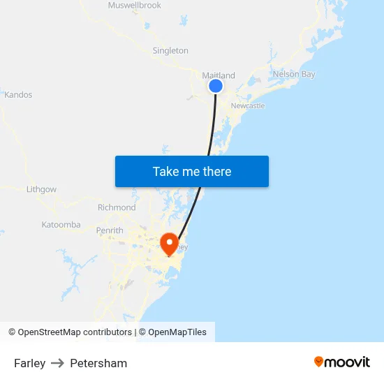 Farley to Petersham map