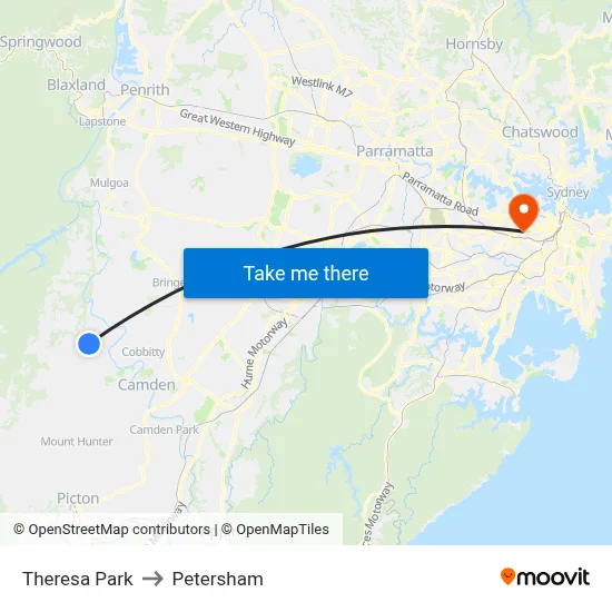 Theresa Park to Petersham map