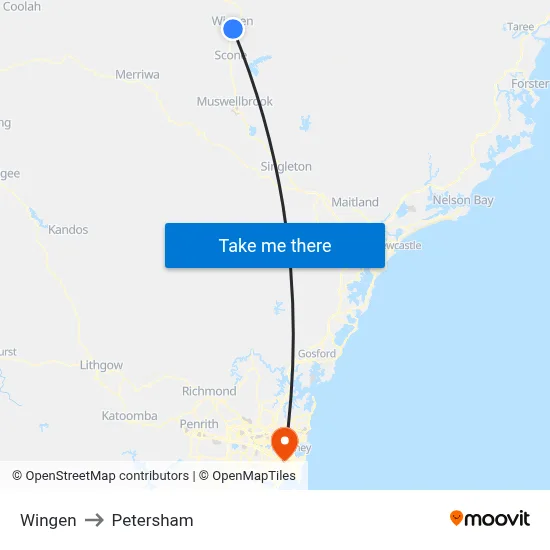 Wingen to Petersham map