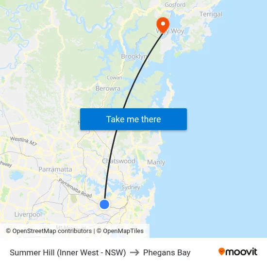 Summer Hill (Inner West - NSW) to Phegans Bay map
