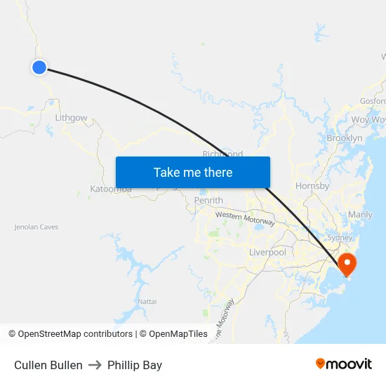 Cullen Bullen to Phillip Bay map
