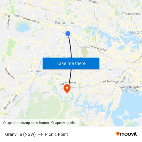 Granville (NSW) to Picnic Point map