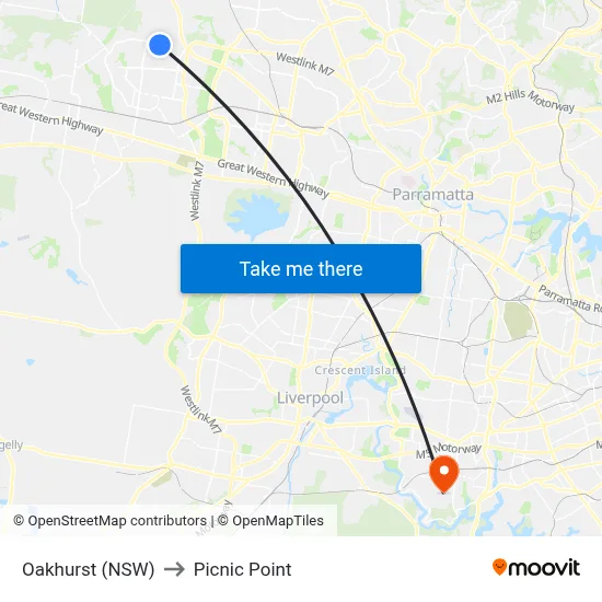 Oakhurst (NSW) to Picnic Point map