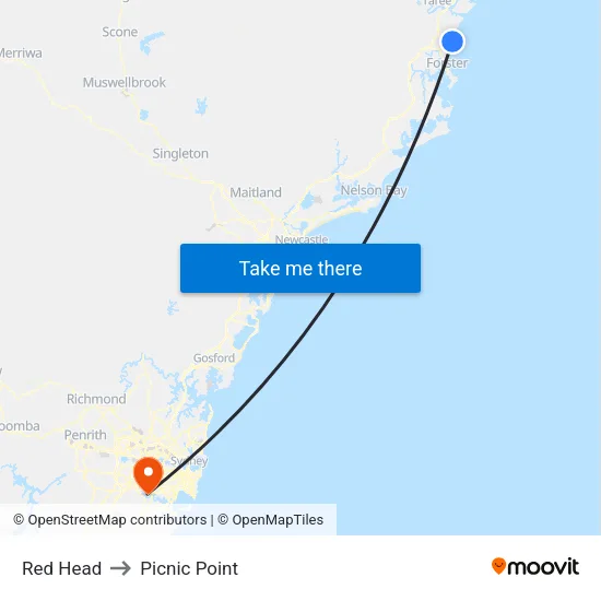 Red Head to Picnic Point map