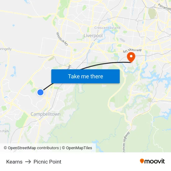 Kearns to Picnic Point map