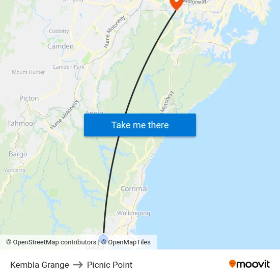 Kembla Grange to Picnic Point map