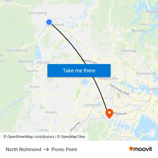 North Richmond to Picnic Point map
