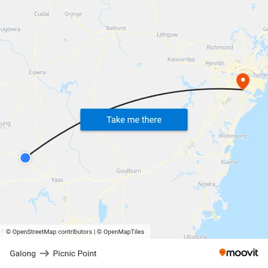 Galong to Picnic Point map