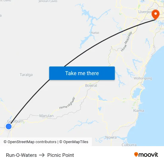 Run-O-Waters to Picnic Point map