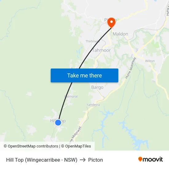 Hill Top (Wingecarribee - NSW) to Picton map