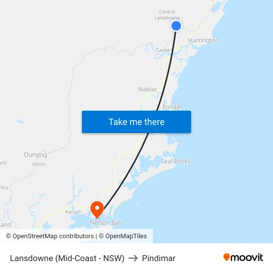 Lansdowne (Mid-Coast - NSW) to Pindimar map