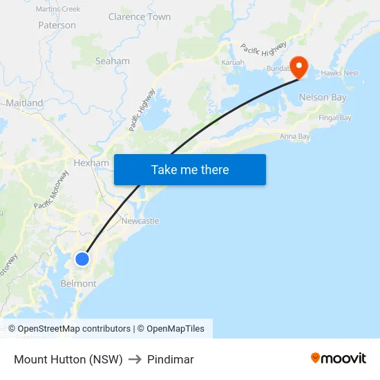 Mount Hutton (NSW) to Pindimar map