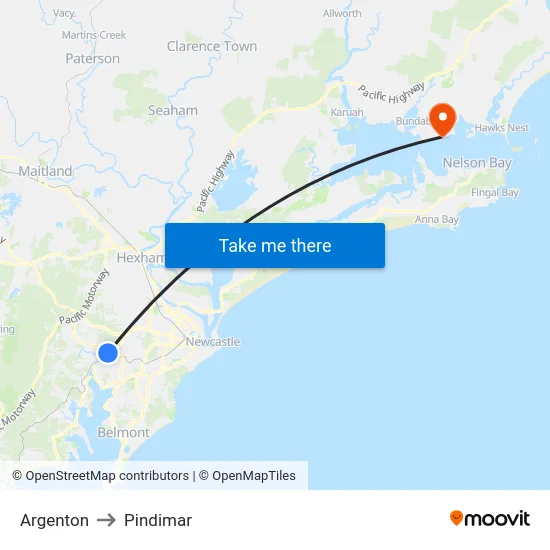 Argenton to Pindimar map