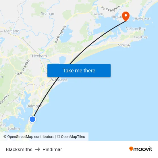 Blacksmiths to Pindimar map