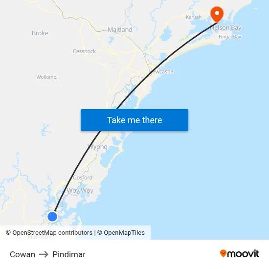 Cowan to Pindimar map