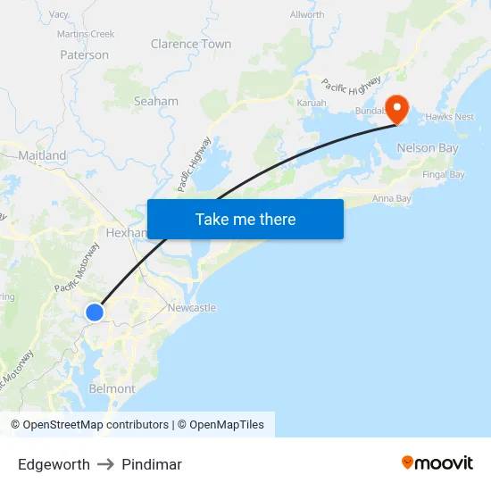 Edgeworth to Pindimar map